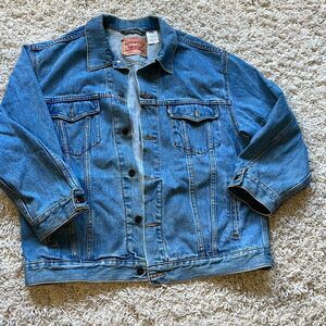 Vtg 1990s Levi's 70507 Blue Denim Jean Trucker Jacket XL